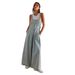 Women's Loose Wide Leg Denim Overalls Casual Solid Color Polyester Spring/Autumn Summer Regular Fit Jeans_ecoleips.com
