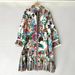 Women's Clothing women's retro geometric print lace up waist dress autumn shirt dress fashion draped tutu skirt_ecoleips.com