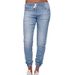 Aria Basics European American Cross-border Slim-fit Women's Jeans With Elastic Waistband, Casual Style, Slimming Effect For_ecoleips.com