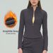 Women's Clothing Stand Collar Yoga Jacket Slim Fit Fleece Lined Fitness Sportswear For Autumn/Winter Polyester_ecoleips.com