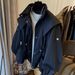 Oversized Utility Jacket – Drawstring Waist, Hooded Cropped Trench Coat (S-3xl, Khaki/Black) Detail-Driven_ecoleips.com