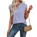 Men's Casual Short Sleeve Shirt Summer Striped Button Down Top Comfortable Polyester V-Neck Relaxed_ecoleips.com