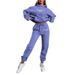 Women's Clothing Letter Print Hooded Sweatshirt Fashion Casual Fleece Trousers Suit_ecoleips.com
