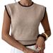 New Autumn And Winter Color-blocked Round-neck Knitted Vest For Women, Loose Sleeveless Sweater Vest, Cross-border_ecoleips.com