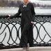 Oversized Velvet Sweater & Knit Lace Maxi Skirt Set – Boho Autumn Outfit (Black/Dark Gray/Orange/Burgundy)_ecoleips.com