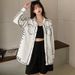 Oversized Artistic Print Shirt – Long Sleeve Loose Fit Blouse With Unique Japanese-Inspired Design, Comfortable Polyester Top For Casual & Streetwear_ecoleips.com