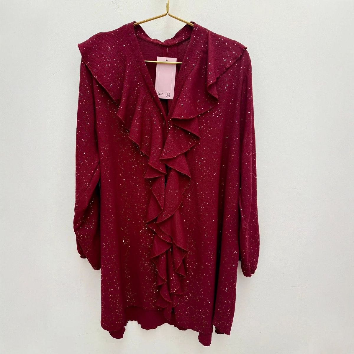 Ruffled Loose Casual V Neck Long Sleeved Shirt Sparkly Lace Trim European And American Style 2025 Independent Store_ecoleips.com