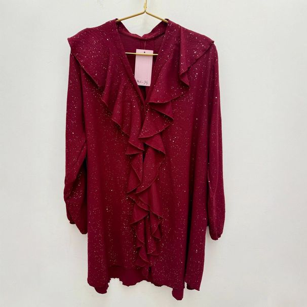 Ruffled Loose Casual V Neck Long Sleeved Shirt Sparkly Lace Trim European And American Style 2025 Independent Store_ecoleips.com