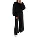 Women’s Oversized Drop-Shoulder Bubble Sleeve Top & Drawstring Wide-Leg Pants Set – Casual Lounge Two-Piece (6 Colors, S-XXL)_ecoleips.com