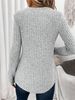K Large Size Women's Top Long Sleeved Solid Color Casual Long Sleeved Knitted Sweater_ecoleips.com