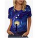 Women's Clothing New Round Neck Women's Round Neck Short Sleeve Letter 3 Printed Women's Shirt Casual Floral Printed Clothes_ecoleips.com