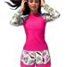 Women's Long Sleeve Quick Drying Racing Swimsuit Diving Suit Two Piece Surfing Swimwear Tight Fitting_ecoleips.com