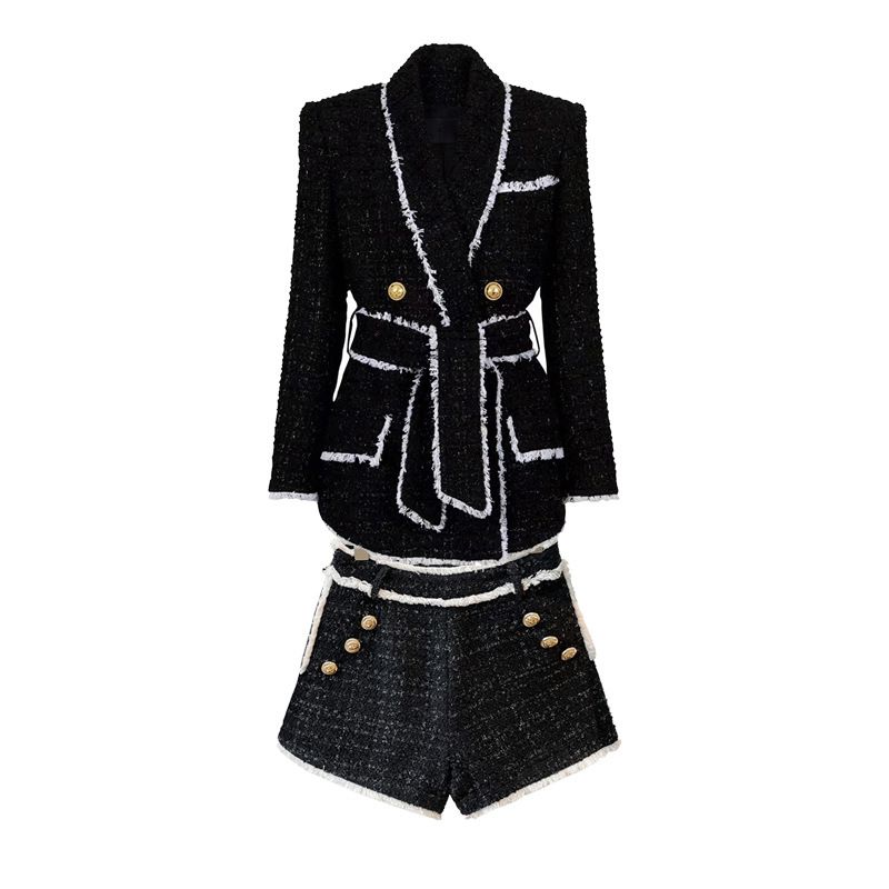 Women's Clothing tweed waist slimming foreign trade supply women's suit shorts suit in stock_ecoleips.com