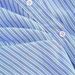 European American Women's Clothing: Blue White Striped Asymmetrical Long-sleeve Shirt With Unique Twisted Design,_ecoleips.com