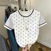 Summer Women's T-Shirt Minimalist Printed round Neck Short Sleeve Top Comfortable Fashionable European American Style_ecoleips.com
