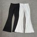 Women's High-Waisted Thin Base Flare High Elasticity Solid Color Sports Fitness Slightly Flared Yoga Long Pants_ecoleips.com