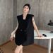 Black Women's Summer Suit Vest, High-end, Loose-fitting, Sleeveless, With Lace Inserts, Stylish And Trendy_ecoleips.com