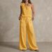 Women's Clothing Women's Sexy Urban Shirt Set Sleeveless Trouser Set For Formal & Casual For Women Two Piece Set_ecoleips.com