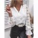 Popular Shirt New Solid Color Lace V-neck Cardigan Women's Shirt_ecoleips.com