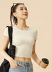 Juyitang Striped Sports T-Shirt For Women New Breathable Fitness Short Sleeve Summer Slimming Yoga Top_ecoleips.com