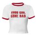 European And American Women's Clothing Summer Hot Girl Style Round Neck Printed Letter Crop Top Wholesale_ecoleips.com