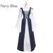 2025 European And American Square Neck Tie-Waist Medieval Renaissance Vintage Dress_ecoleips.com