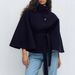 Elegant Women’s Cape Coat With Stand Collar & Belt – Stylish Polyester Trench For Fall & Winter (Khaki, White, Black, Navy, Brown)_ecoleips.com