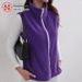 Aria Basics European American Thickened Warm Fleece For Women, Double-sided Fleece, Stand-up Collar, Sleeveless, Fleece-lined,_ecoleips.com