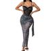 New Cross-border European And American Style Wild Leopard Print Strapless Sexy Lace Slim-fit Camisole Dress For Women_ecoleips.com