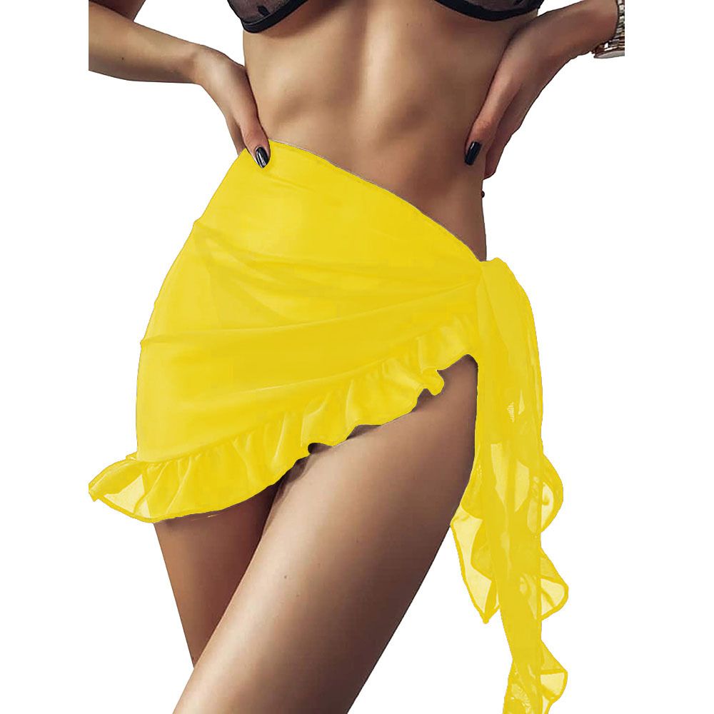 Women's Clothing Women's Outdoor Sun Protection Beach Skirt Ruffled Chiffon Skirt 6 Colors One Size Spot_ecoleips.com