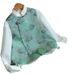 Aria Basics New Chinese-style Tang Suit Green Printed Vest Jacket For Women, Spring-summer Style, With Traditional Chinese Knot_ecoleips.com