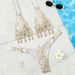 Women's Glitter Bikini Set Seashell Design Low-Rise Separates Hollow-Out Swimwear Sexy Fashionable Beachwear_ecoleips.com