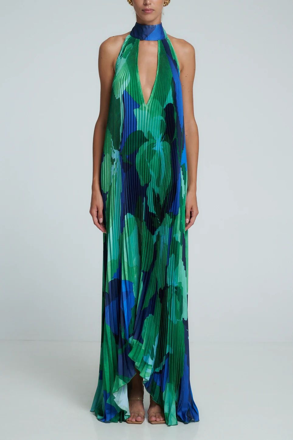 Women's Clothing High-End Women's Maxi Dress With Irregular Pleats And Print For Vacation Beach Best Selling_ecoleips.com
