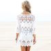 New European And American Style Hollow Crochet Beach Jacket Bikini Swimsuit Cover-Up Sun Protection Beachwear For Women_ecoleips.com