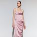 Women's Clothing Dress Women's New Halter Neck Host Banquet Slim Bridesmaid Dress Satin Dress_ecoleips.com