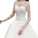 Women's Clothing Long Sleeved Lace Slim And Elegant Trailing Bride Wedding Dress For Women_ecoleips.com