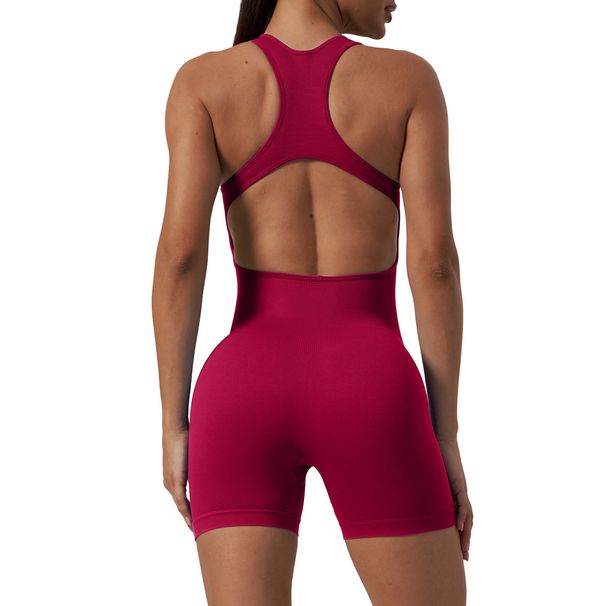 Women's High Waisted Yoga Bodysuit - Seamless Workout Shorts With Butt Lifting & Back Support Breathable Gym Outfit Compression Fitness Wear_ecoleips.com