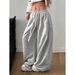 Trendy Women's Wide-Leg Pants – Polyester Drapey Trousers | High Waist Straight Cut | S-XXL | Minimalist Gray | Casual & Office Wear_ecoleips.com