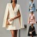 Women's Double Breasted Shawl Cape Dress Solid Color Autumn Fashion European And American Style Cross Border Trade Clothing_ecoleips.com
