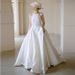 French High-End Light 2026 New Elegant Backless Wedding Gown Hepburn Style Satin Travel Shoot Outdoor Dress_ecoleips.com
