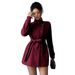 Women’S Elegant High-Neck Button-Down Coat – Long Sleeve Belted Trench, Minimalist Fall/Winter Outerwear_ecoleips.com