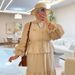 Women's Two Piece Suit Petal Sleeve Spliced Skirt New Style Top And Skirt Set_ecoleips.com
