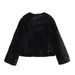 Spring Ins Women's Two-Tone Fleece Jacket With Buckle Detail - Cozy Casual Outerwear For Everyday Wear_ecoleips.com