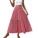 Women's Clothing Small Floral Three Layer Splicing Long Skirt High End Women's A Line Skirt_ecoleips.com