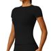 Women's Clothing T Shirt Quick Drying Yoga Fitness Clothes Outdoor Running Sports Round Neck Tight Slim Short Sleeve Trousers Suit_ecoleips.com