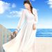 Spring And Autumn New Bohemian Long Sleeve Chiffon Ankle-Length Women, Flared Beach Dress For Seaside Vacation_ecoleips.com