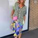 Summer Fashion Women's Loose Dress Half Open Collar Printed Trade Clothing_ecoleips.com