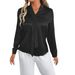 Women's Clothing Women's Summer Satin Shirts Real Photos White Satin Tops Blouses For Formal & Casual For Women_ecoleips.com