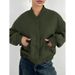 Spring Women's Baseball Jacket With Small Collar, Stylish And Fashionable Commute Outfit_ecoleips.com