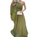 Women's Clothing summer new style oblique shoulder off shoulder pleated design light luxury high waist temperament elegant long skirt_ecoleips.com